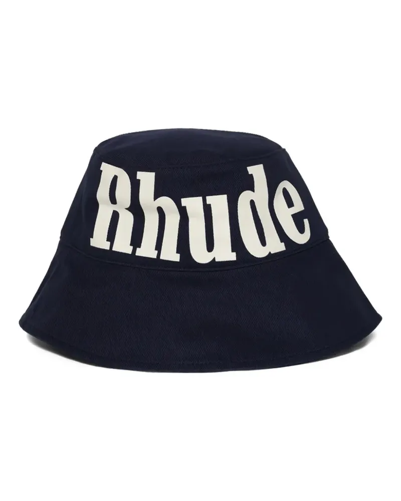 RHUDE Fischerhut mit Logo-Print - Blau Blau