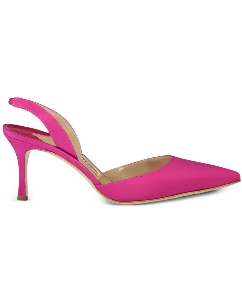 Manolo Blahnik 70mm Carolyne slingback satin pumps - Rosa Rosa