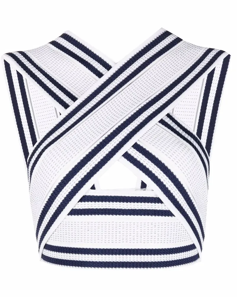 Balmain Gestricktes Cropped-Top - Weiß Weiß
