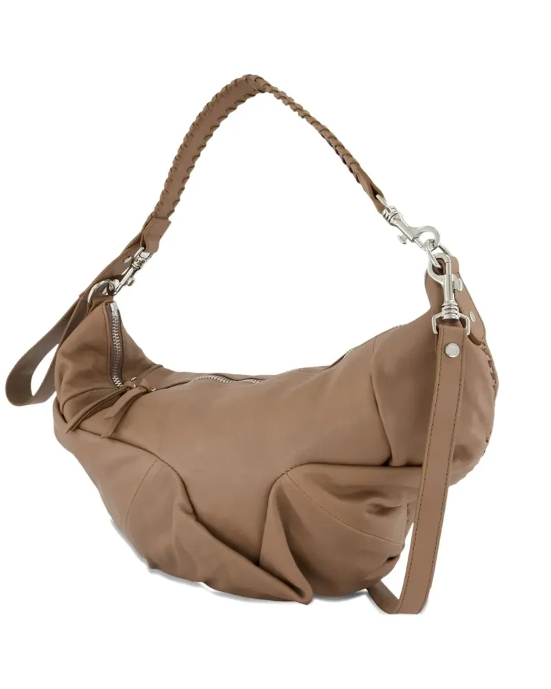 Vivienne Westwood Mittelgroße Agnes Schultertasche mit gestepptem Flechthenkel - Braun Braun
