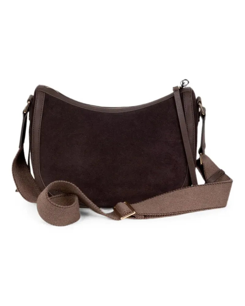 Borbonese suede leather shoulder bag - Braun Braun