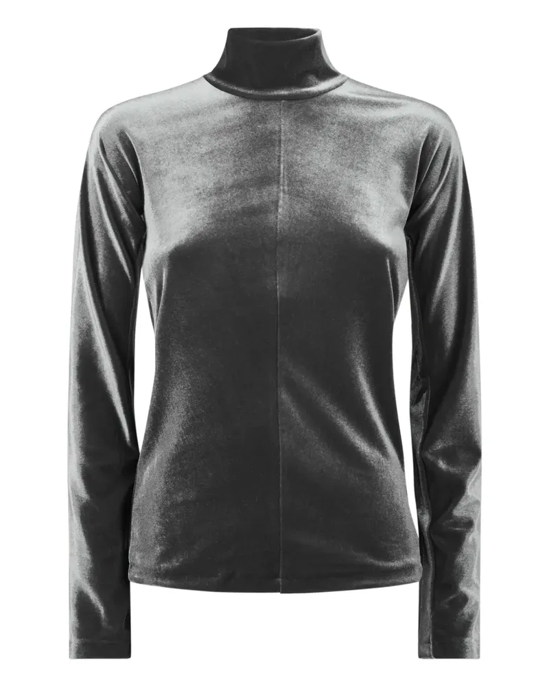 forte_forte Langarmshirt mit Stehkragen - Grau Grau