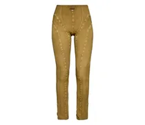 x KNWLS gerippte Leggings mit Cut-Out - Braun