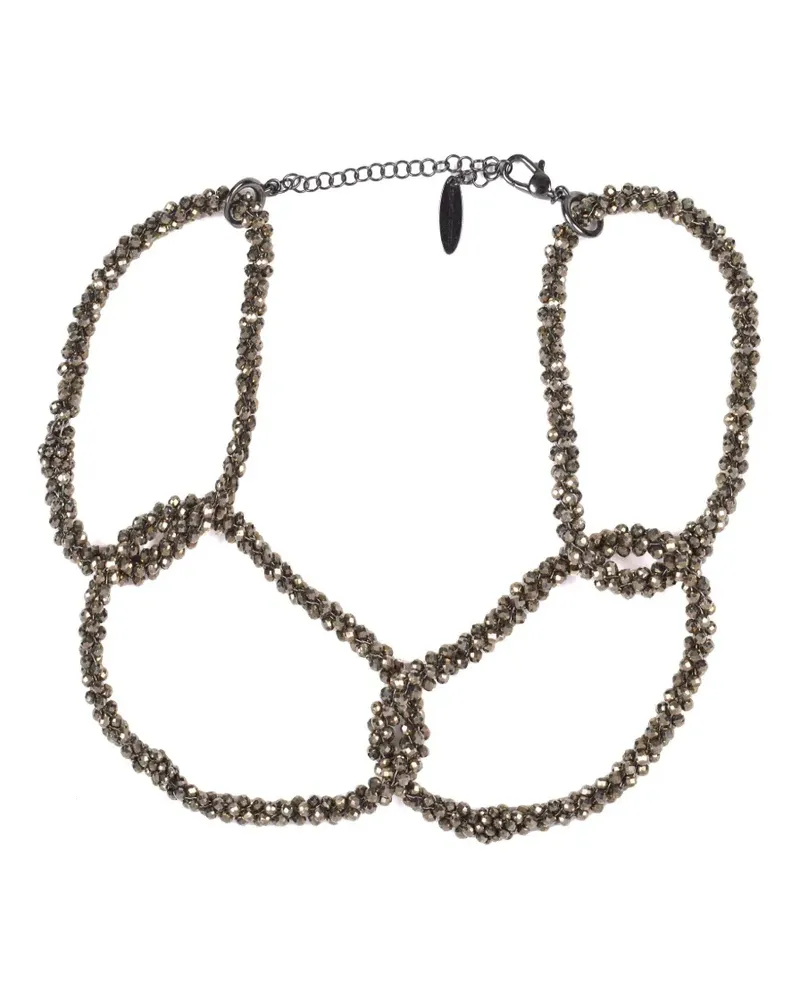 Brunello Cucinelli Choker mit Pyritperlen - Grau Grau