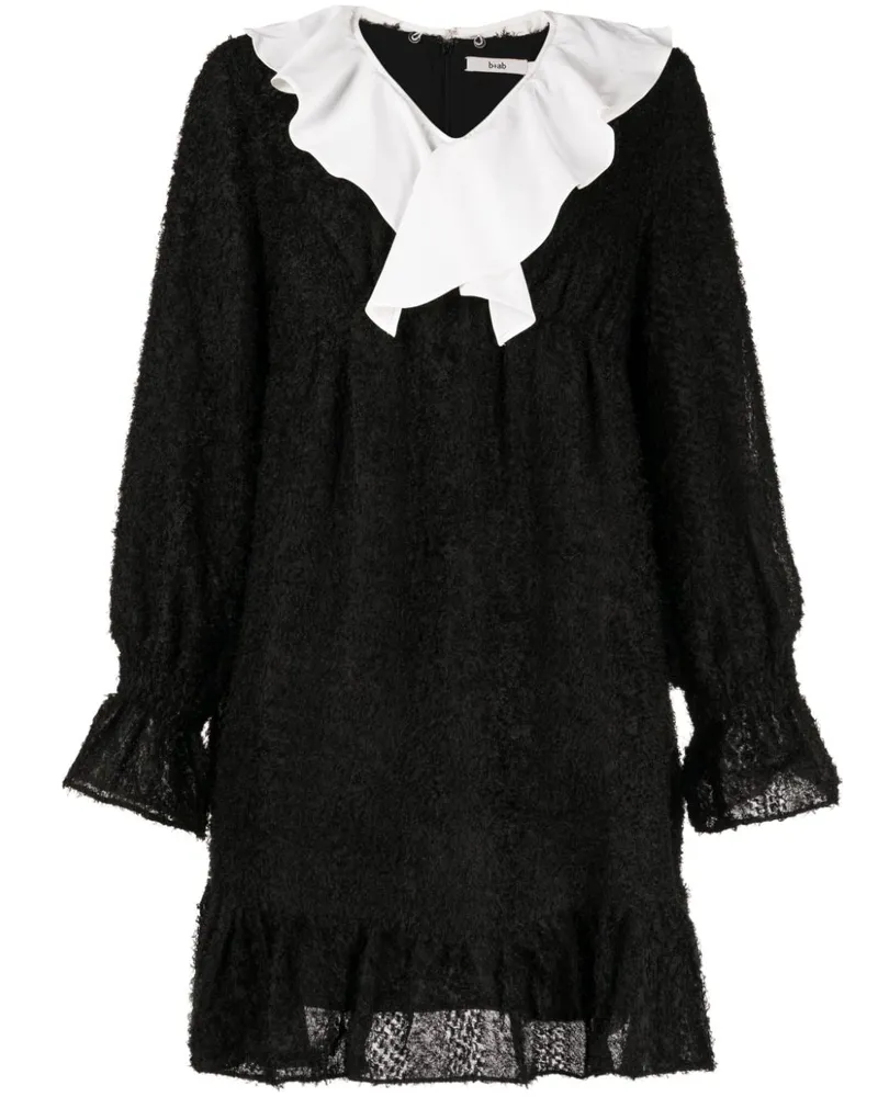 b+ab Kleid mit texturiertem Finish - Schwarz Schwarz