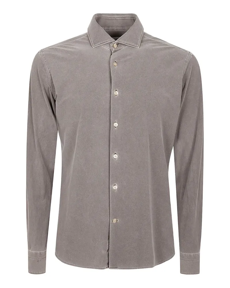 Tintoria Mattei pique-weave long-sleeve shirt - Grau Grau