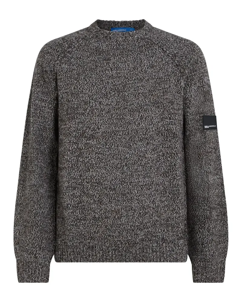 Karl Lagerfeld Melierter Pullover mit Raglanärmeln - Grau Grau