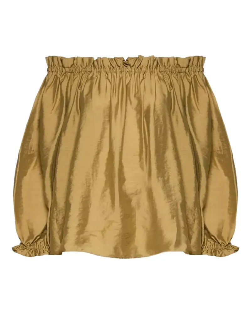 MARELLA off-shoulder gathered blouse - Gold Gold