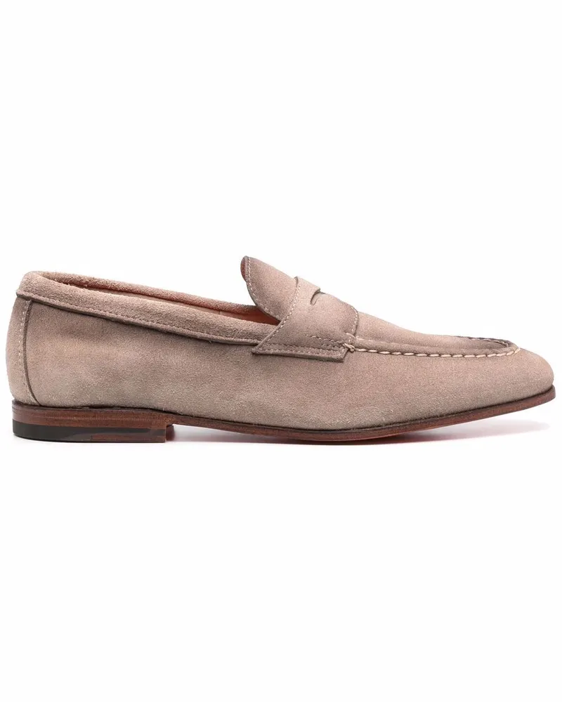 Santoni Penny-Loafer aus Wildleder - Nude Nude