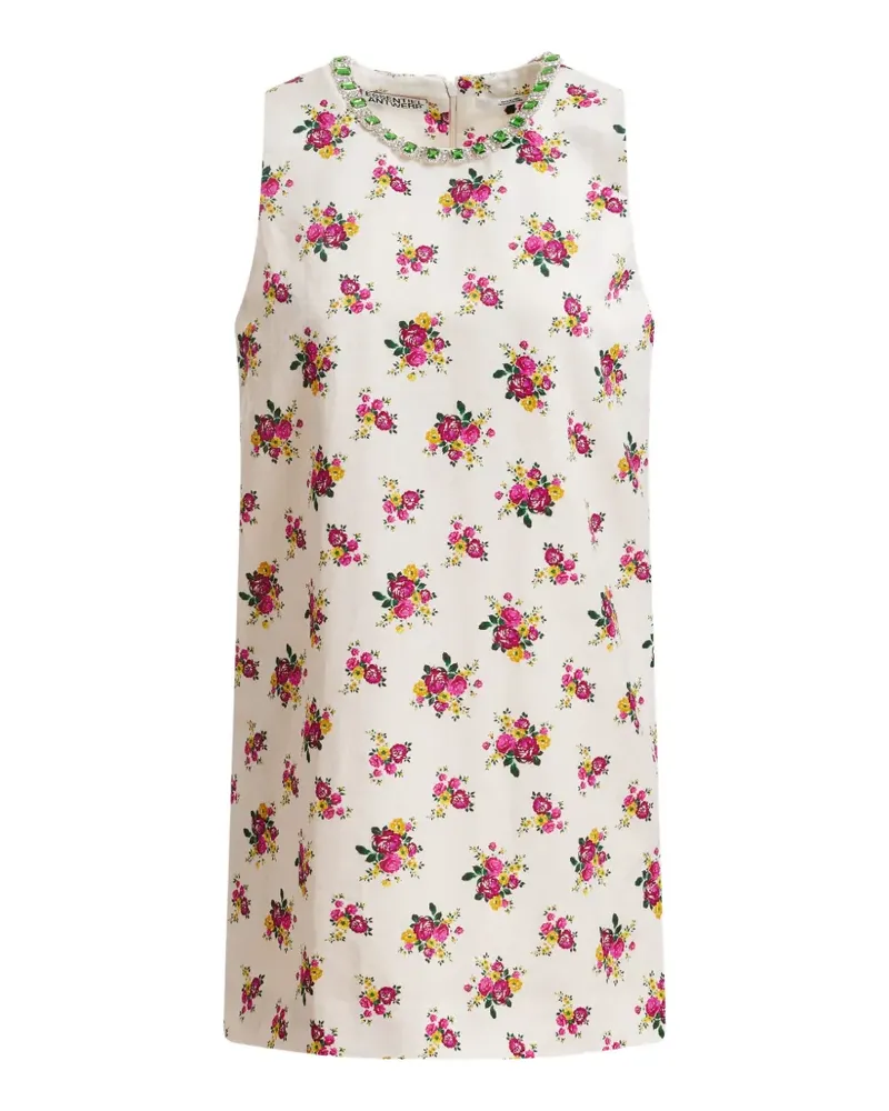 Essentiel Minikleid mit Blumenprint - Weiß Weiß
