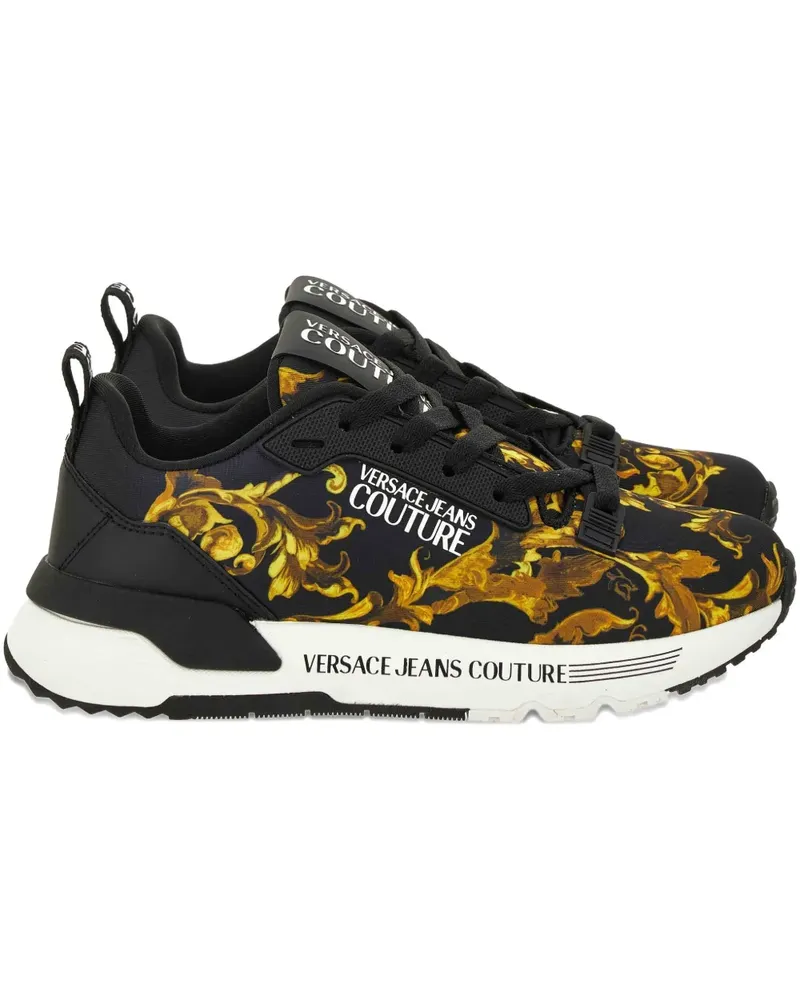 Versace Jeans Dynamic Sneakers mit Barock-Print - Schwarz Schwarz
