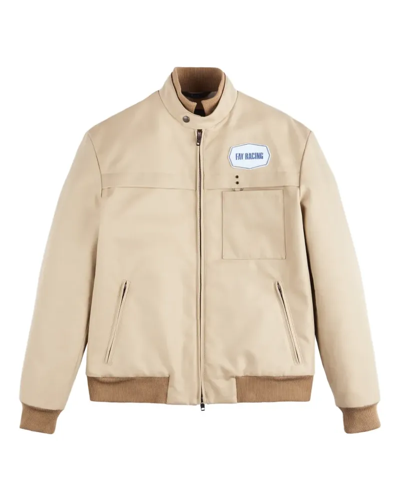 Fay Bomberjacke mit Logo-Patch - Nude Nude