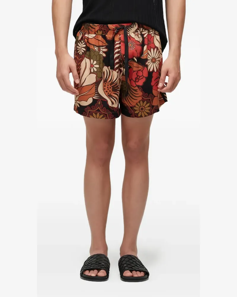 Osklen Pj floral-print drawstring shorts - Schwarz Schwarz