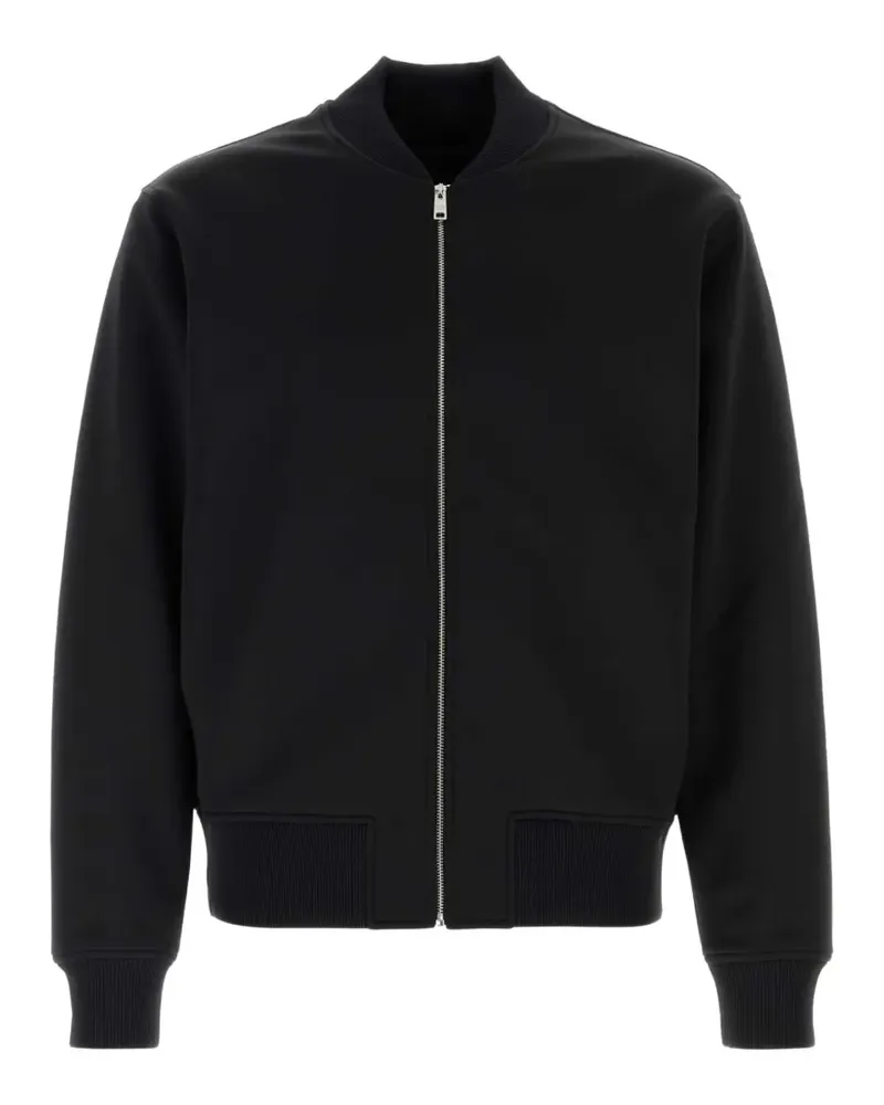 Prada zip-up logo-patch jacket - Schwarz Schwarz