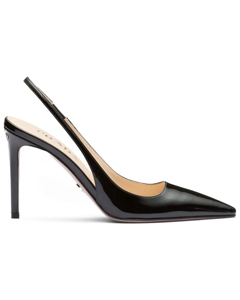 Prada Slingback-Pumps mit Logo Schwarz