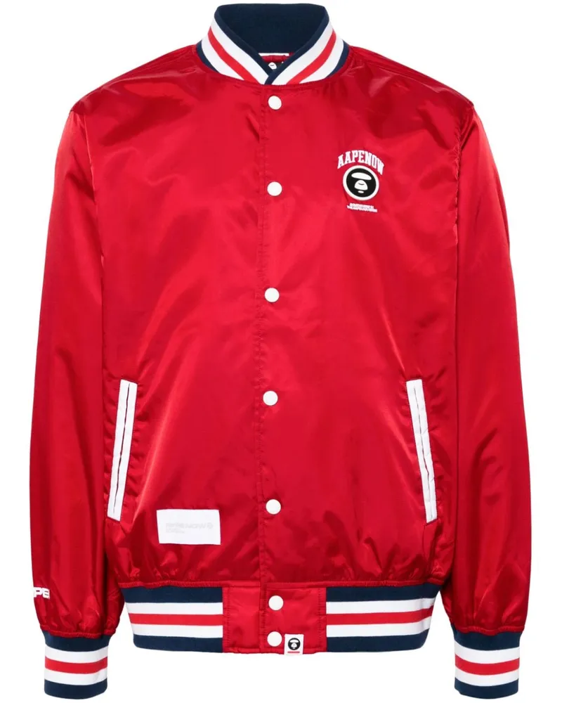 BAPE Bomberjacke mit gestreiftem Detail - Rot Rot