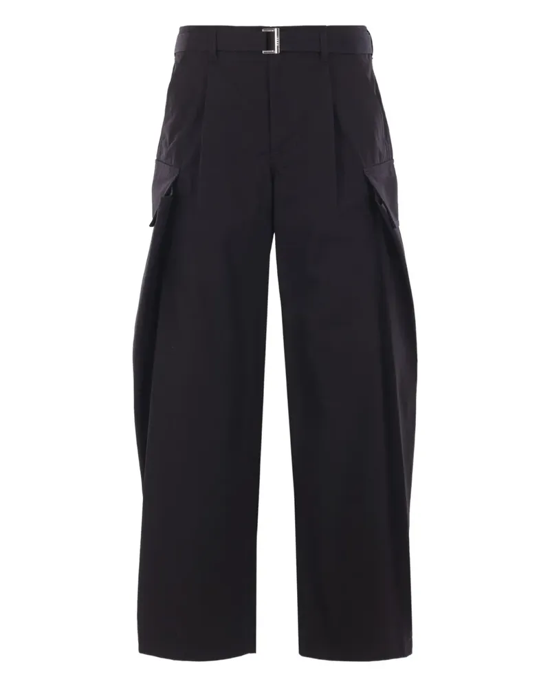 Sacai Wide-Leg-Hose mit Gürtel - Schwarz Schwarz