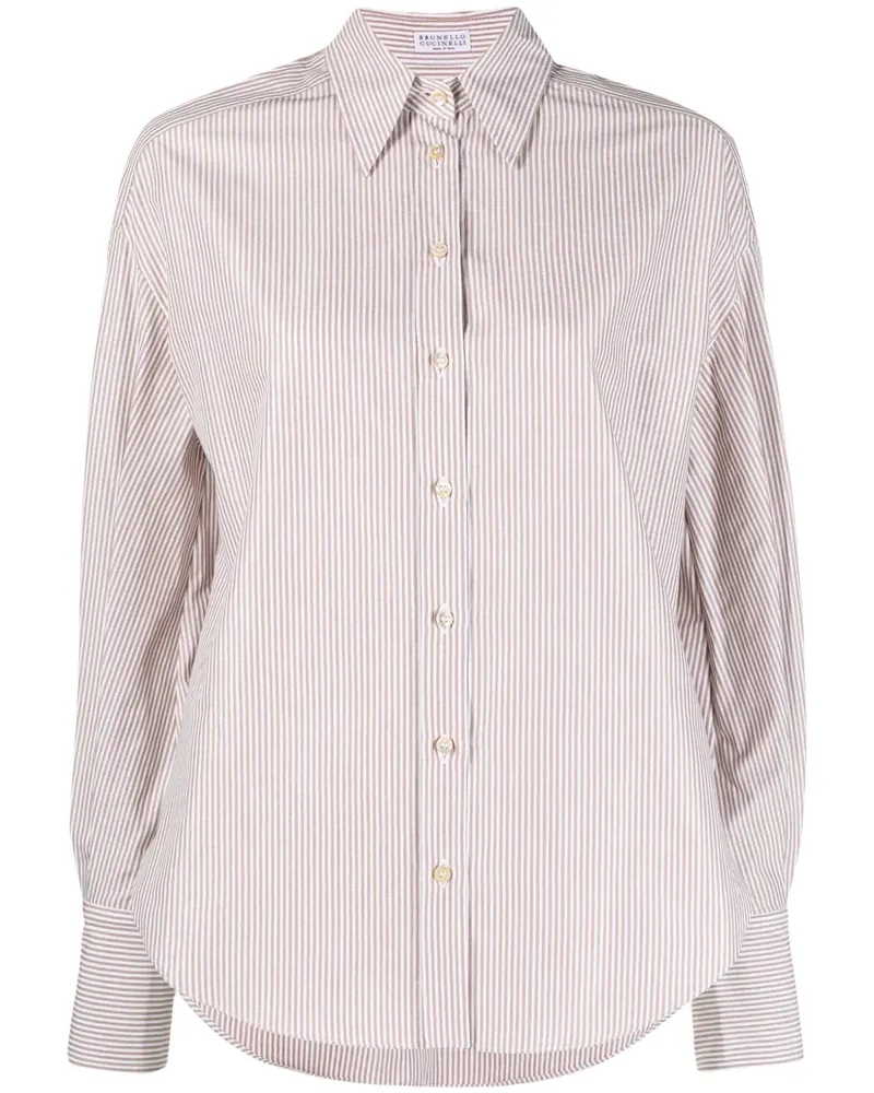 Brunello Cucinelli Gestreiftes Hemd - Nude Nude