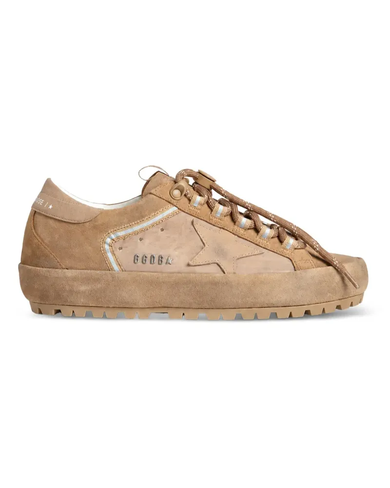 Golden Goose Super-Star Ski in Dolmias und Karamelll-Wildleder mit marmoriertem Nubuk-Stern und Fersenlasche - Braun Braun