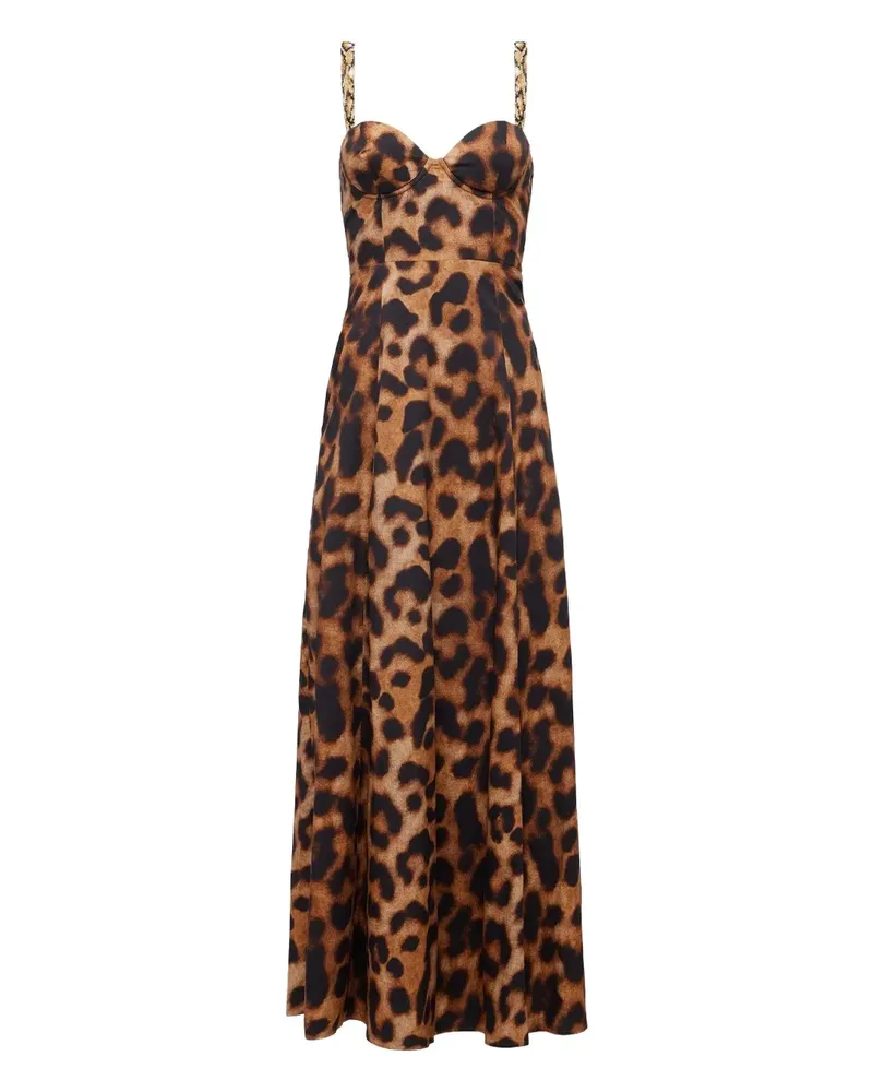 L'Agence Sutton Maxikleid mit Leoparden-Print - Nude Nude