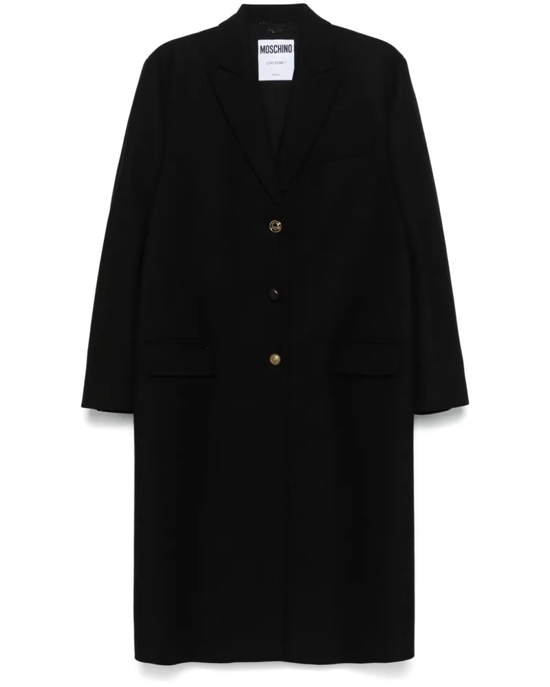 Moschino Einreihiger Mantel - Schwarz Schwarz