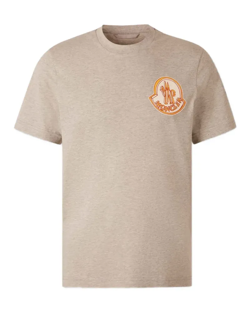 Moncler T-Shirt mit Logo-Patch - Nude Nude