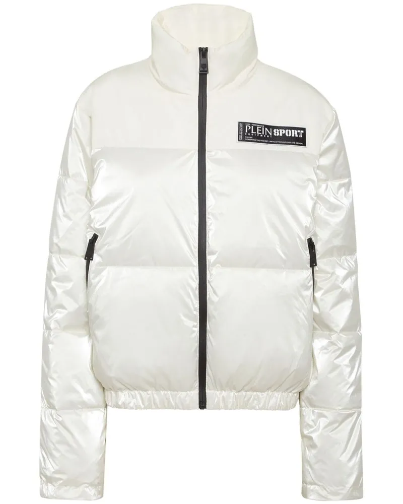 Philipp Plein Gefütterte Jacke mit Logo-Applikation - Weiß Weiß