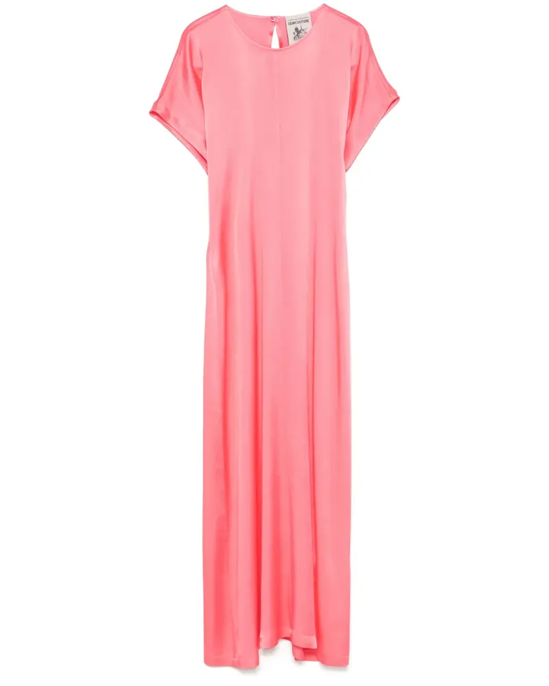 Semicouture Maxikleid aus Satin - Rosa Rosa