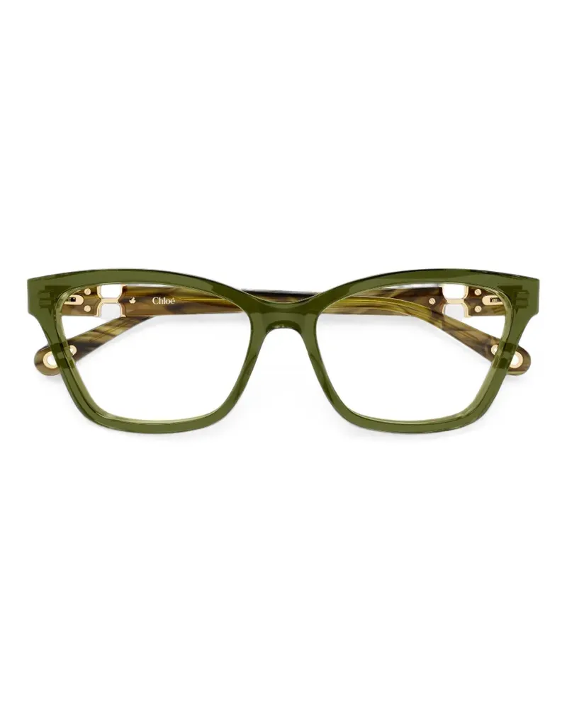 Chloé Cat-Eye-Brille mit Logo-Schild - Grün Grün