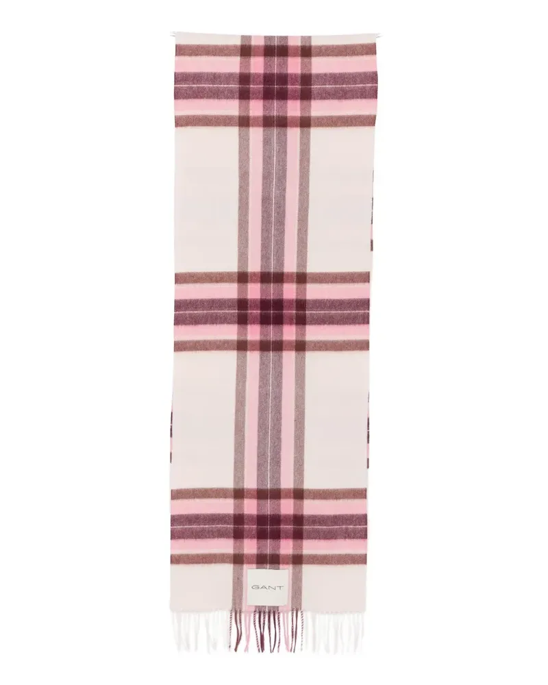 Gant tartan-check wool scarf - Rot Rot