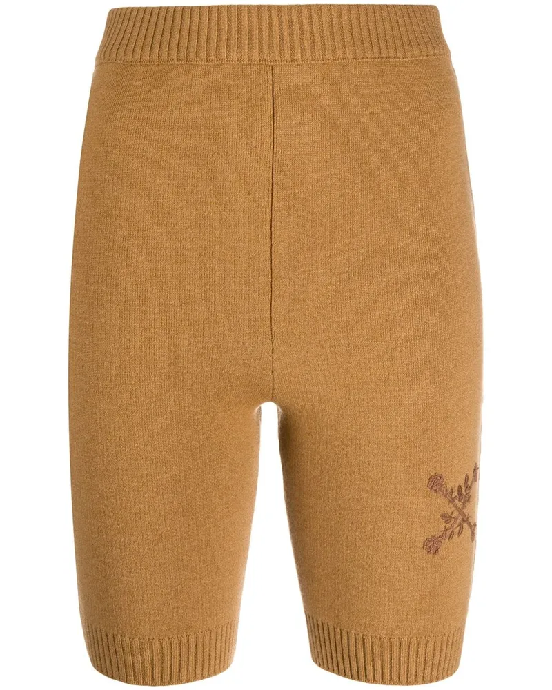 OFF-WHITE Bestickte Shorts - Braun Braun