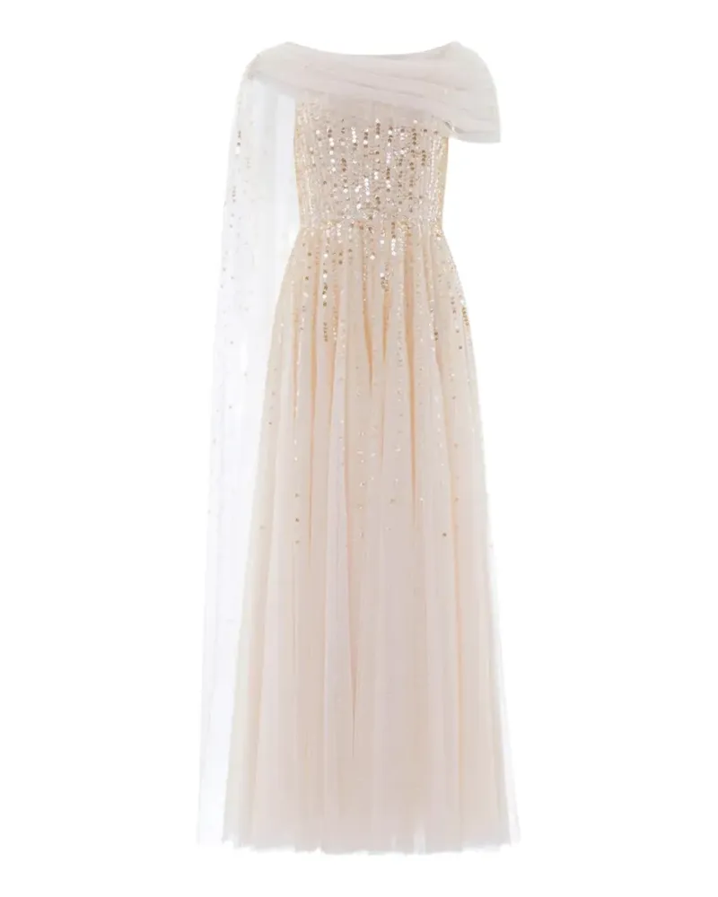 Needle & Thread Drapiertes Moonlight Sequin Abendkleid - Nude Nude