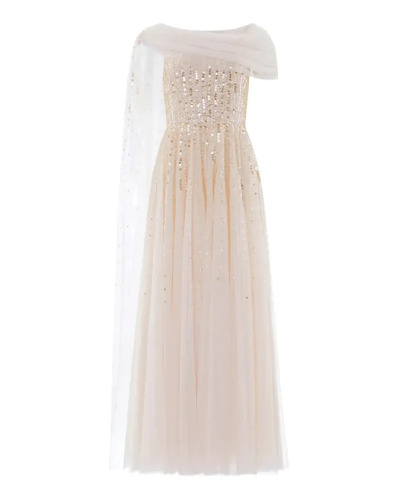 Needle & Thread Moonlight Sequin draped gown - Nude Nude