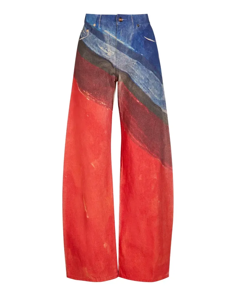 Gabriela Hearst abstract-print jeans - Rot Rot