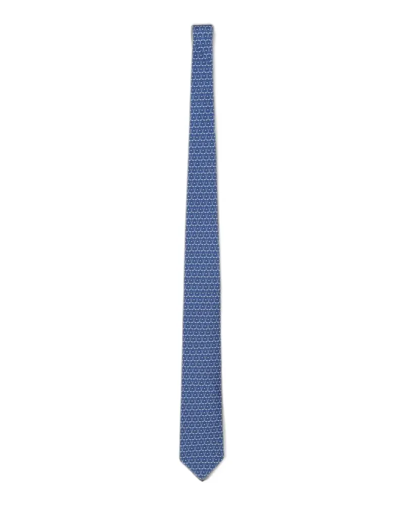 Ferragamo hockey-print silk tie - Blau Blau