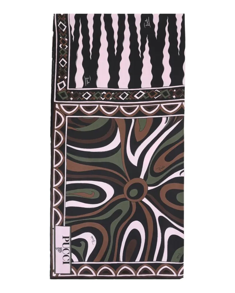 Emilio Pucci mixed-print silk scarf - Schwarz Schwarz