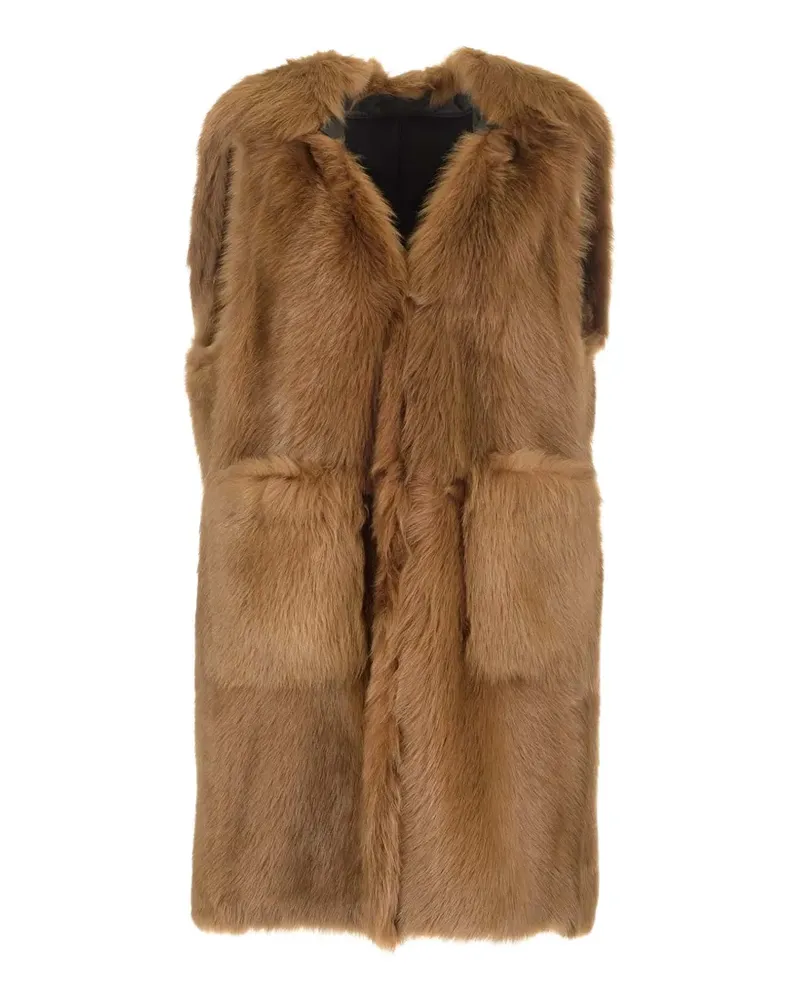 Max Mara Amica shearling gilet coat - Braun Braun
