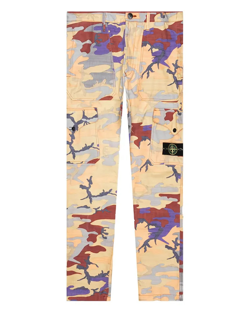 Stone Island Cargohose mit Camouflage-Print - Orange Orange