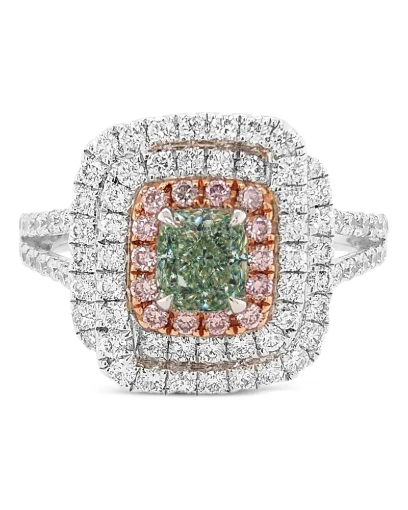 HYT Jewelry Eckiger Ring mit Diamanten - Silber Silber