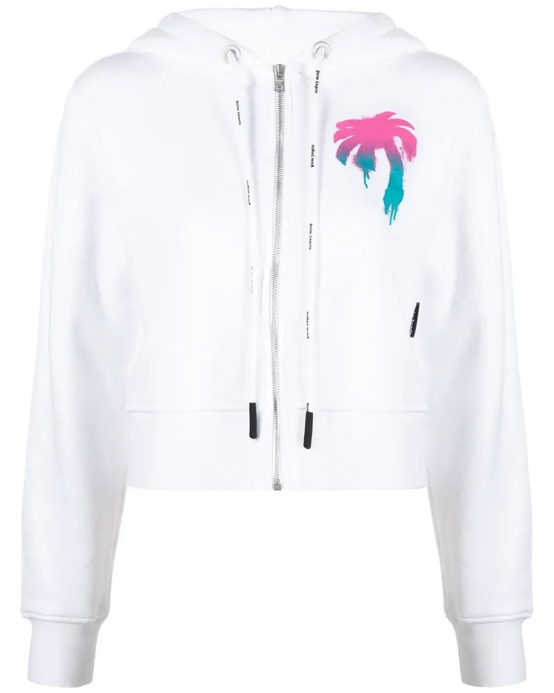 Palm Angels Hoodie mit Logo-Print Weiß