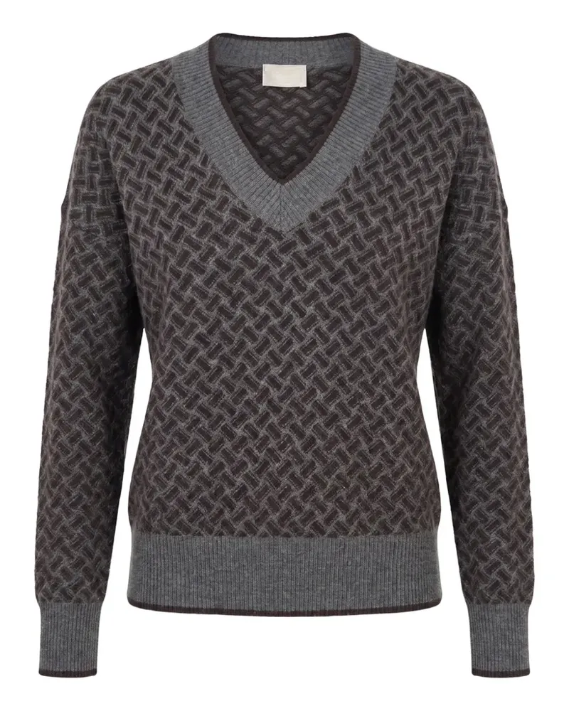 Drumohr  geometric-pattern V-neck sweater - Braun Braun