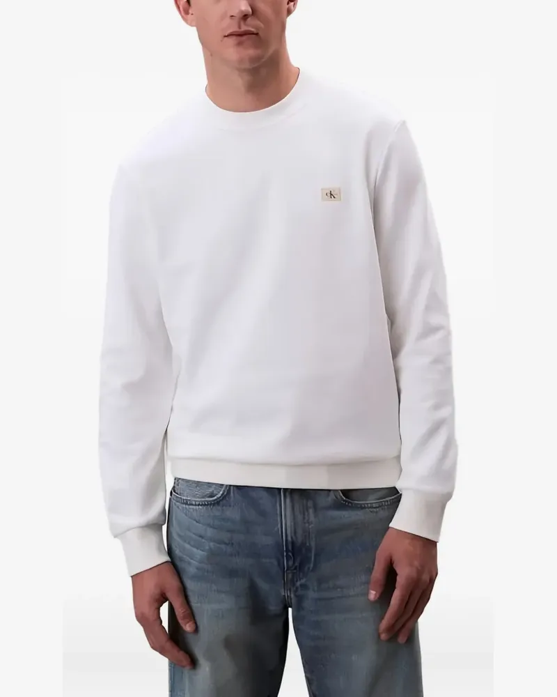 Calvin Klein Sweatshirt mit Logo-Patch - Weiß Weiß