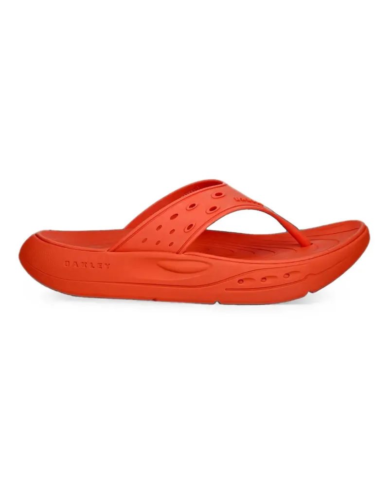 Oakley Studio perforated logo-embossed flip-flops - Orange Orange
