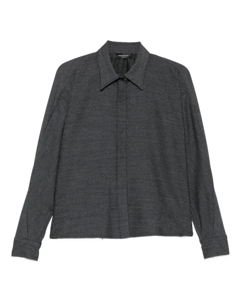 Fabiana Filippi bead-trim long-sleeve shirt - Grau Grau