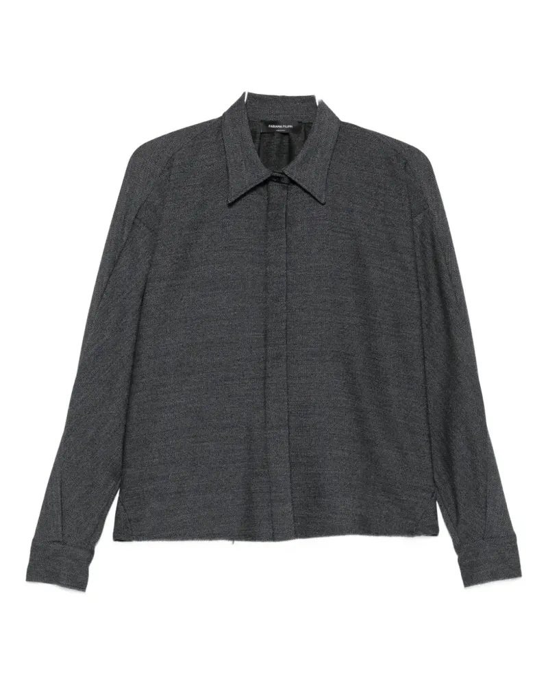 Fabiana Filippi bead-trim long-sleeve shirt - Grau Grau