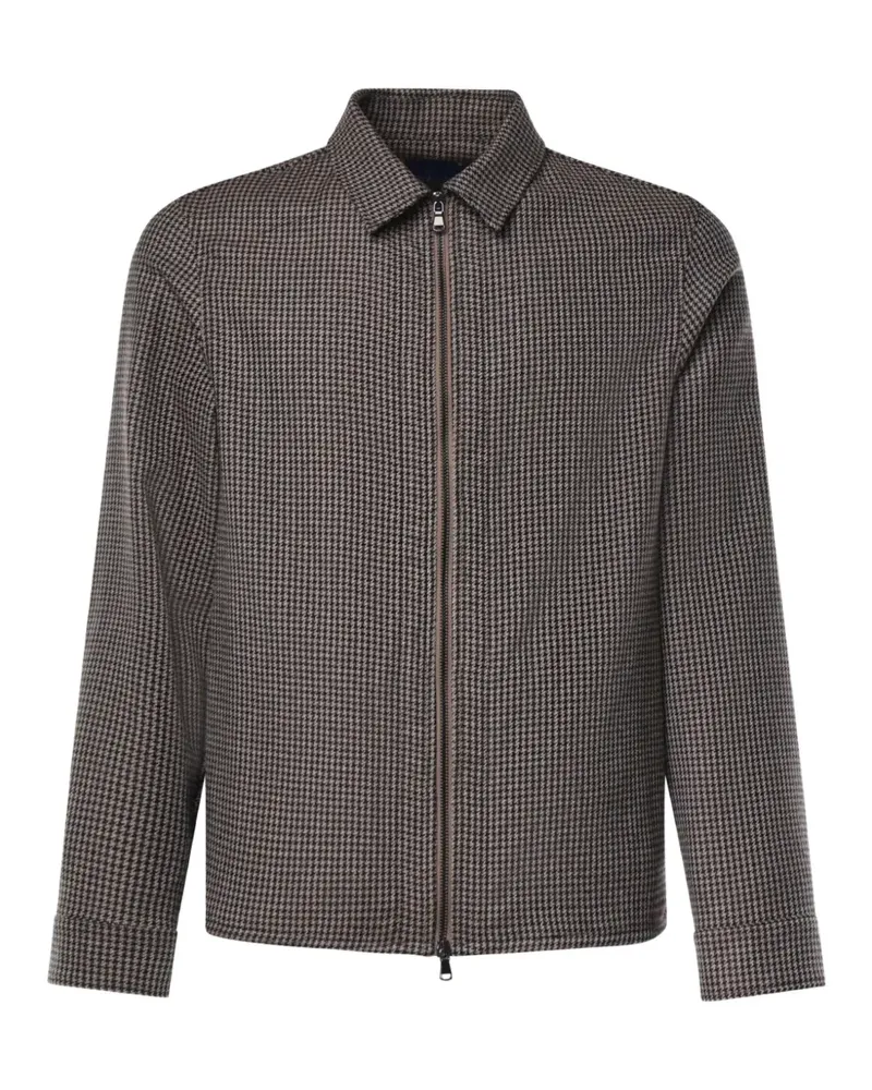 Biagio Santaniello houndstooth-pattern zip-up jacket - Braun Braun
