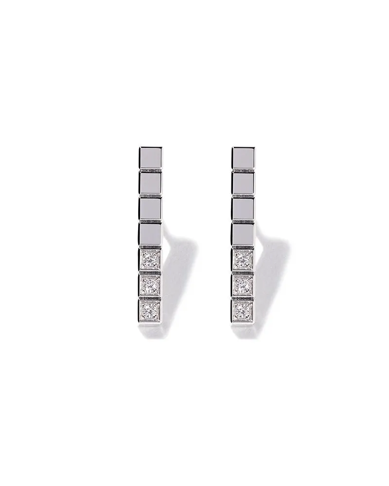 Chopard 18kt 'Ice Cube Pure' Weißgoldohrringe mit Diamant - Silber Silber