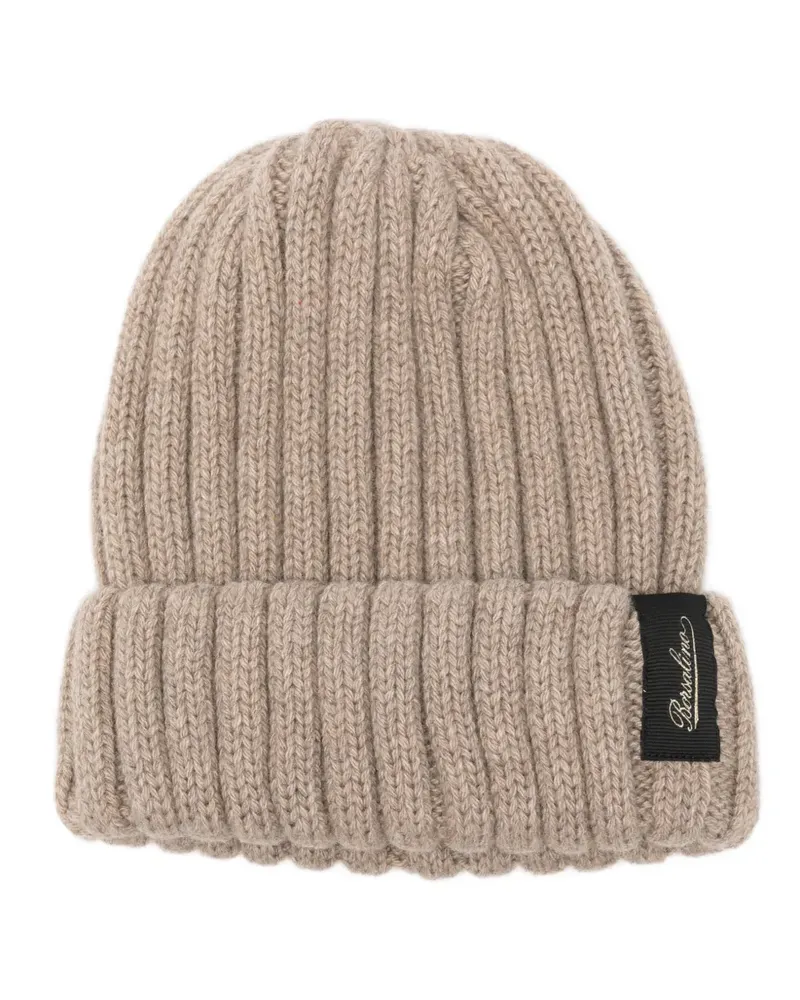 Borsalino Hill Beanie aus geripptem Strick - Nude Nude