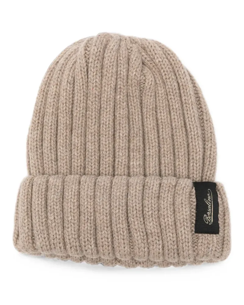 Borsalino Hill ribbed-knit beanie hat - Nude Nude