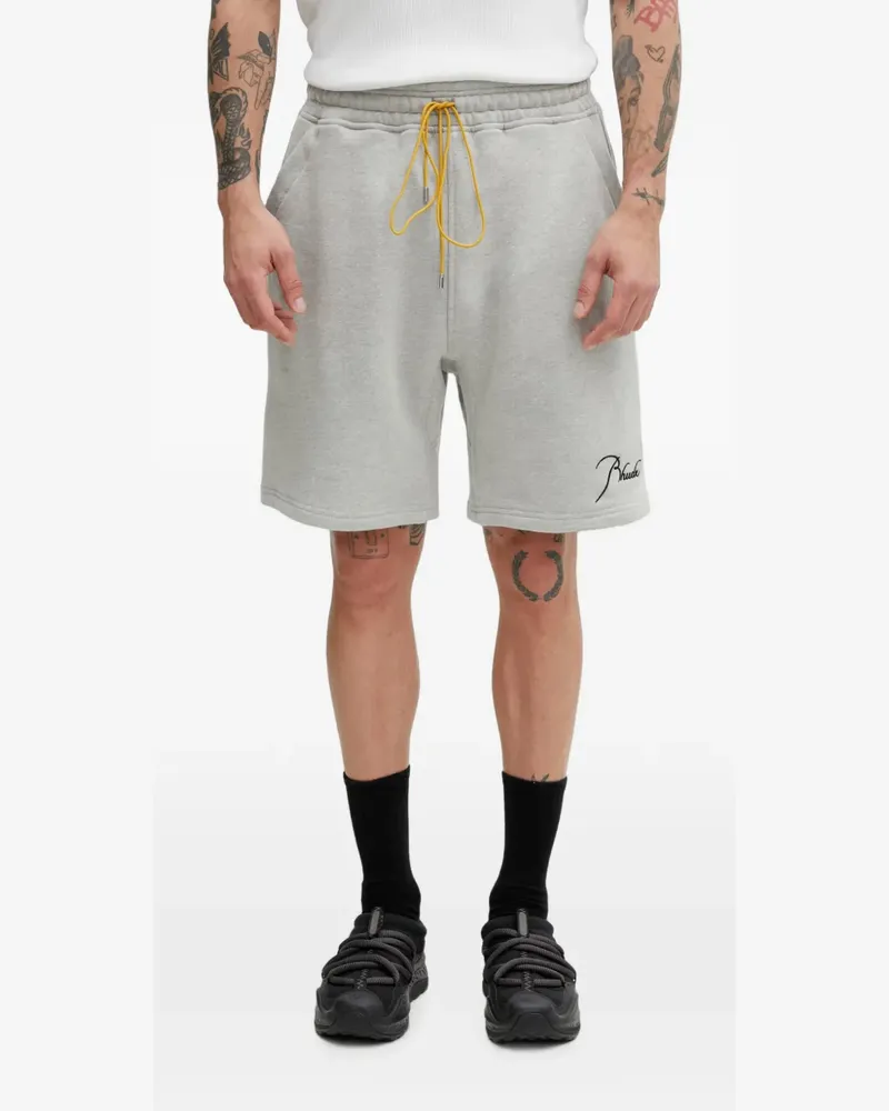 RHUDE logo-embroidered drawstring shorts - Grau Grau